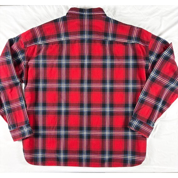 LL Bean Signature Camp Flannel Shirt Womens XL Plaid Heavyweight Lumberjack Cozy - Picture 7 of 8